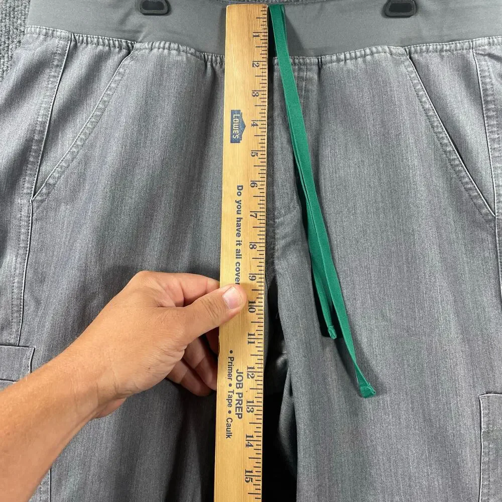 Figs Axim Cargo Scrub Pants Men's M/S Gray Drawstring Stretch Medical Nursing